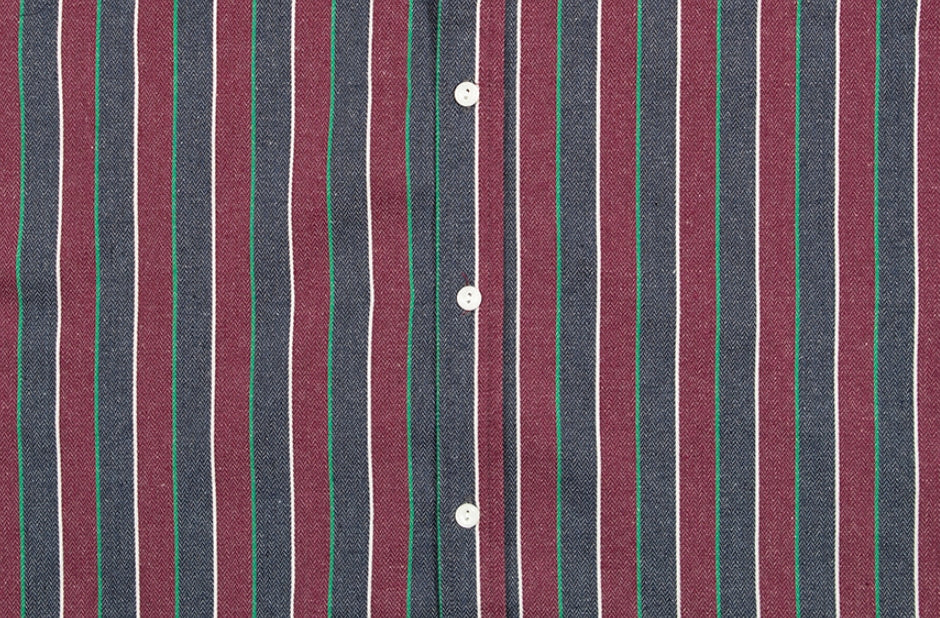 ロマンティッククラウン(ROMANTIC CROWN) 90S STRIPED SHIRT_BURGUNDY