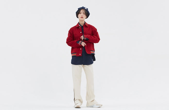 ロマンティッククラウン(ROMANTIC CROWN) JACQUARD TRUCKER JACKET_BURGUNDY