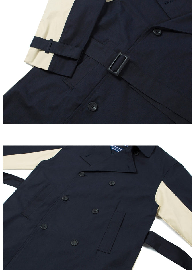 ロマンティッククラウン(ROMANTIC CROWN) WIDE LAPEL TRENCH COAT_NAVY