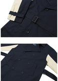 ロマンティッククラウン(ROMANTIC CROWN) WIDE LAPEL TRENCH COAT_NAVY