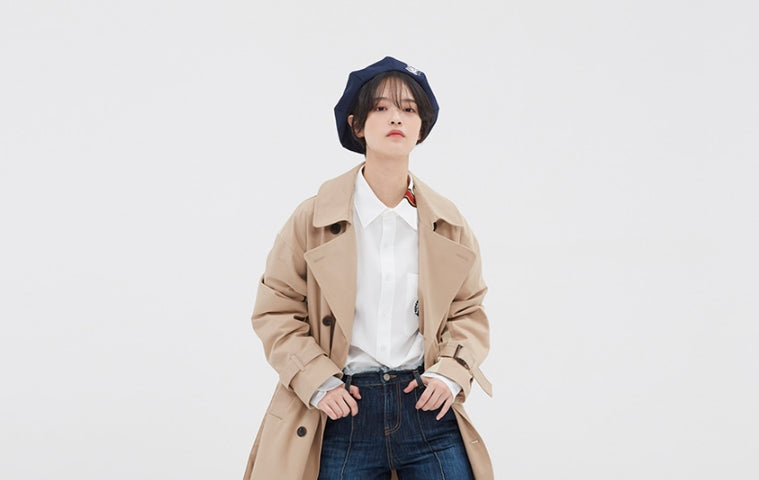 ロマンティッククラウン(ROMANTIC CROWN) WIDE LAPEL TRENCH COAT_BEIGE