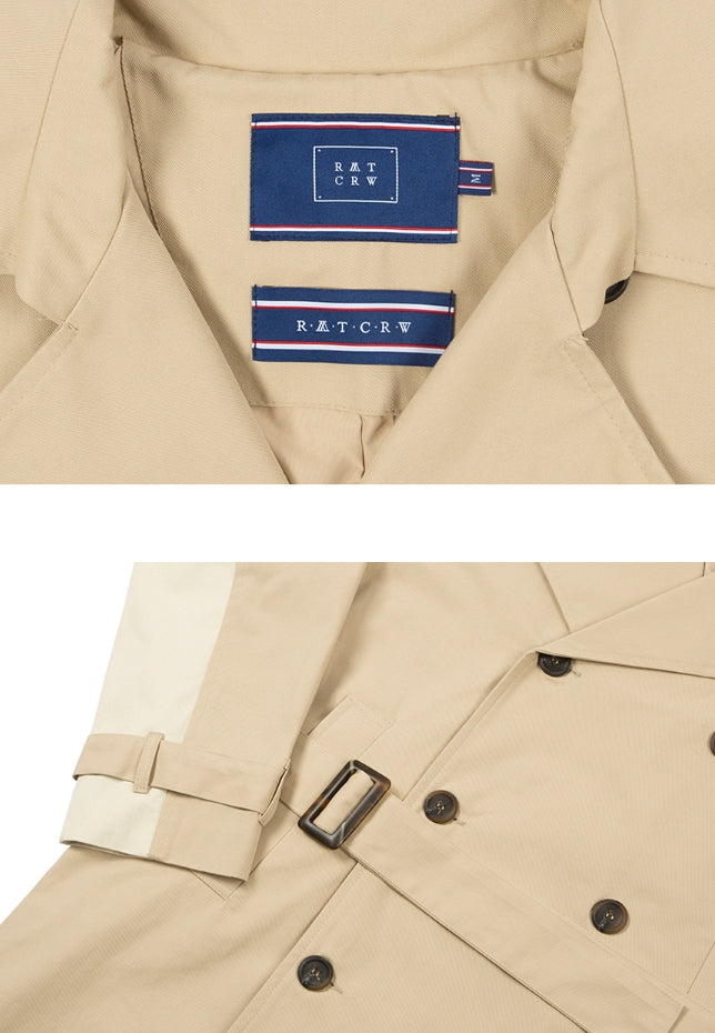 ロマンティッククラウン(ROMANTIC CROWN) WIDE LAPEL TRENCH COAT_BEIGE
