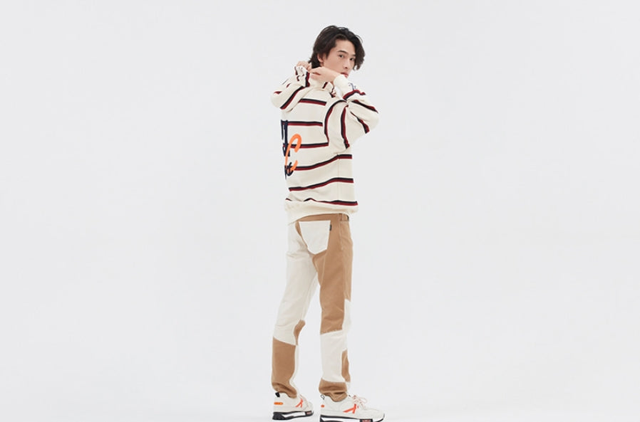 ロマンティッククラウン(ROMANTIC CROWN)  21C BOYS STRIPE HOOD_OATMEAL