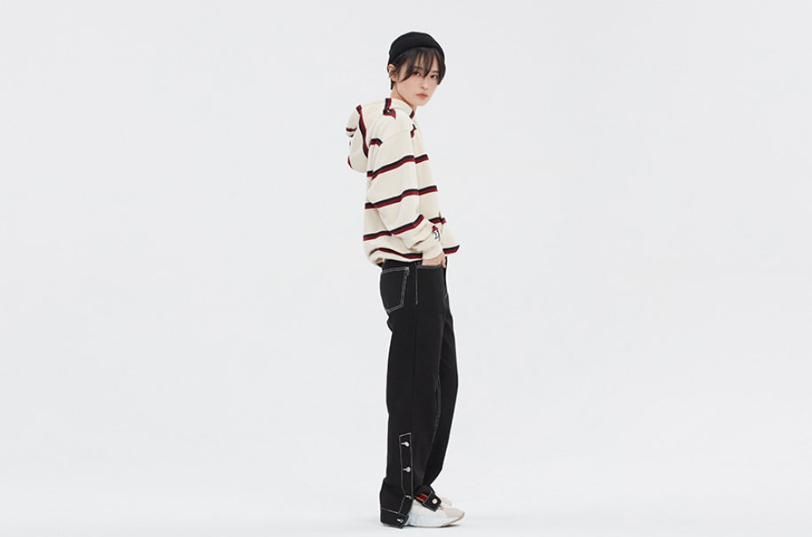 ロマンティッククラウン(ROMANTIC CROWN)  21C BOYS STRIPE HOOD_OATMEAL