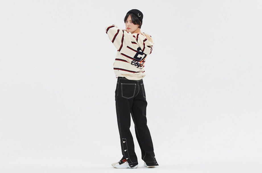 ロマンティッククラウン(ROMANTIC CROWN)  21C BOYS STRIPE HOOD_OATMEAL
