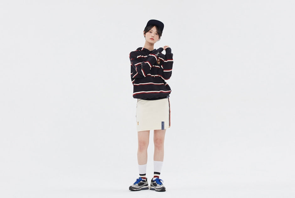 ロマンティッククラウン(ROMANTIC CROWN)  21C BOYS STRIPE HOOD_NAVY
