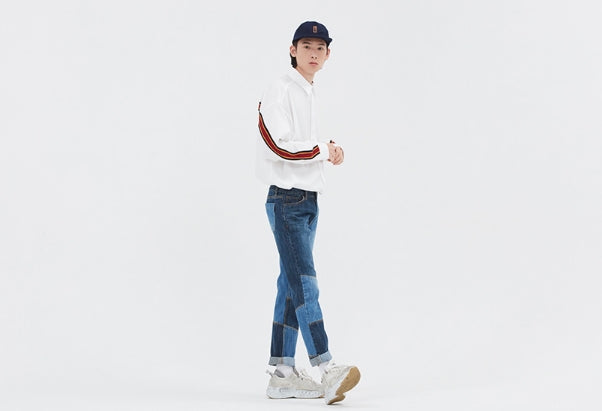 ロマンティッククラウン(ROMANTIC CROWN)  BACK LINE OVER FIT SHIRT_WHITE