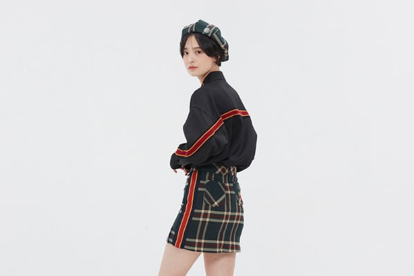 ロマンティッククラウン(ROMANTIC CROWN)  BACK LINE OVER FIT SHIRT_BLACK