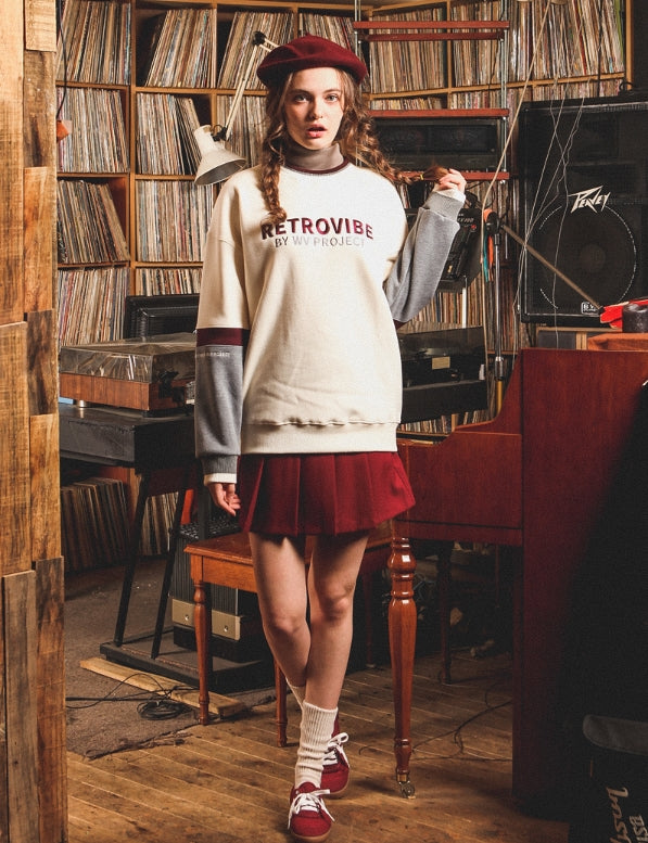 ダブルユーブイプロジェクト(WV PROJECT)  RETPOP SWEATSHIRT Ivory MJMT7050