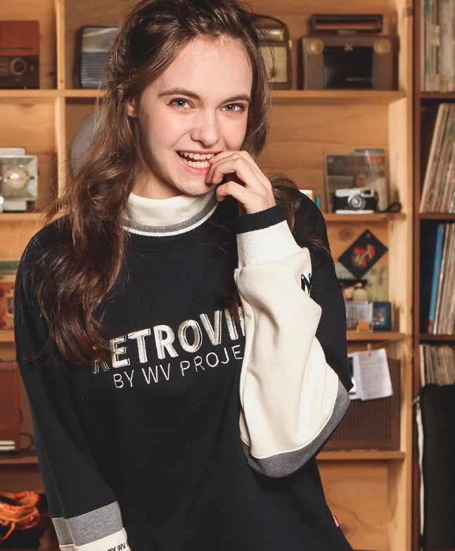 ダブルユーブイプロジェクト(WV PROJECT)  RETPOP SWEATSHIRT Navy MJMT7050