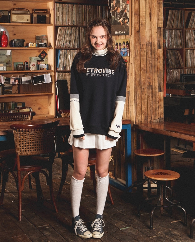 ダブルユーブイプロジェクト(WV PROJECT)  RETPOP SWEATSHIRT Navy MJMT7050