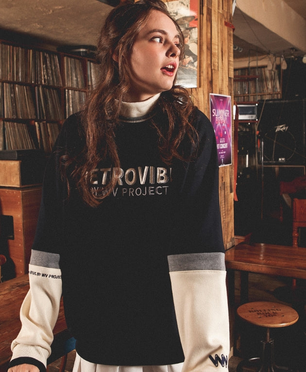 ダブルユーブイプロジェクト(WV PROJECT)  RETPOP SWEATSHIRT Navy MJMT7050