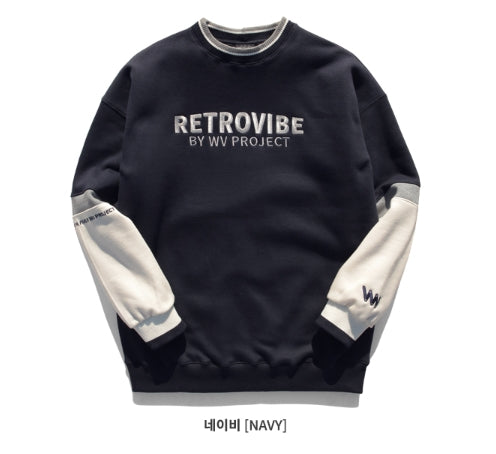 ダブルユーブイプロジェクト(WV PROJECT)  RETPOP SWEATSHIRT Navy MJMT7050