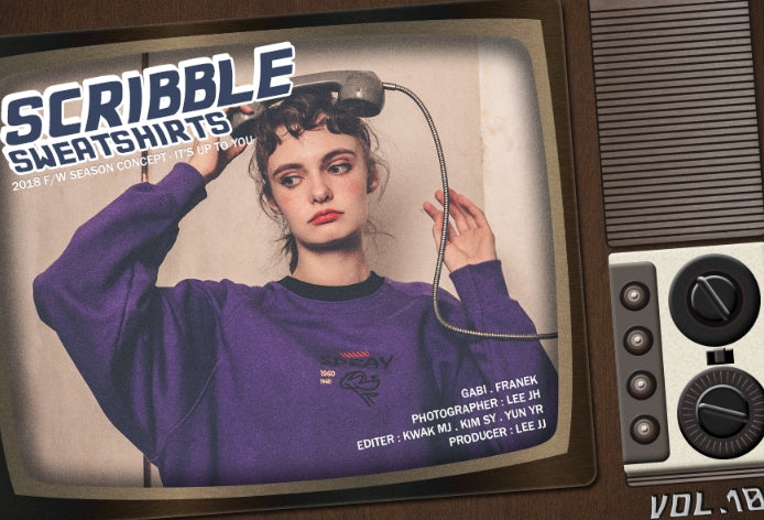 ダブルユーブイプロジェクト(WV PROJECT)SCRIBBLE SWEATSHIRT YRMT7205 (VIOLET)