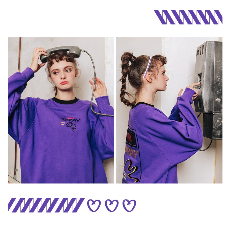 ダブルユーブイプロジェクト(WV PROJECT)SCRIBBLE SWEATSHIRT YRMT7205 (VIOLET)