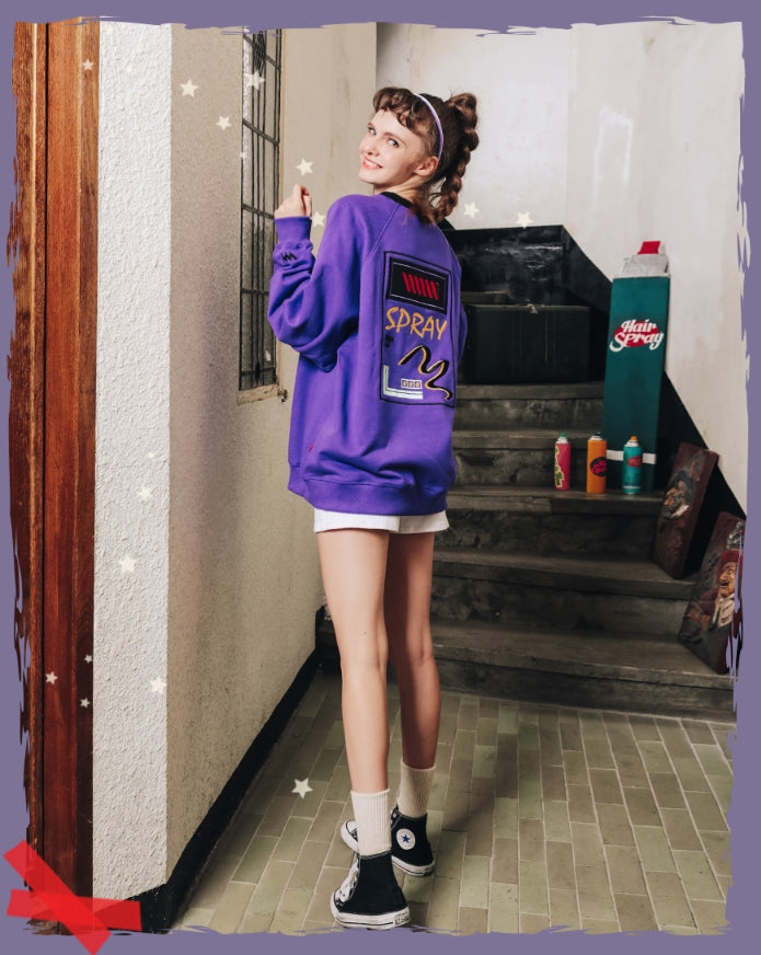 ダブルユーブイプロジェクト(WV PROJECT)SCRIBBLE SWEATSHIRT YRMT7205 (VIOLET)