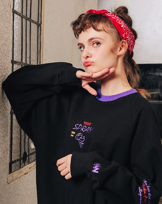 ダブルユーブイプロジェクト(WV PROJECT)SCRIBBLE SWEATSHIRT YRMT7205 (BLACK)