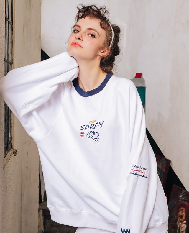ダブルユーブイプロジェクト(WV PROJECT)SCRIBBLE SWEATSHIRT YRMT7205 (WHITE)