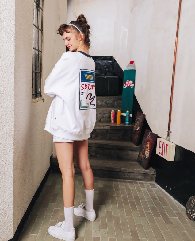 ダブルユーブイプロジェクト(WV PROJECT)SCRIBBLE SWEATSHIRT YRMT7205 (WHITE)
