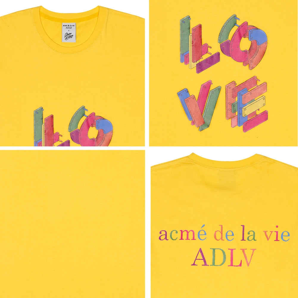 アクメドラビ(acme' de la vie) ADLV X Steven Willson LOVE SHORT SLEEVE  YELLOW