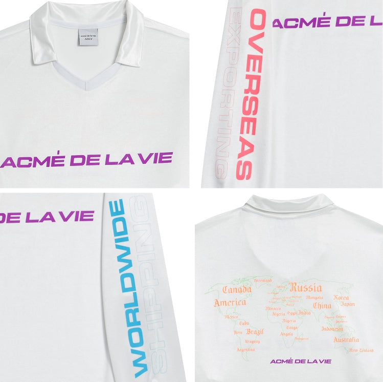 アクメドラビ(acme' de la vie) ADLV WORLD WIDE LONG SLEEVE T-SHIRT WHITE