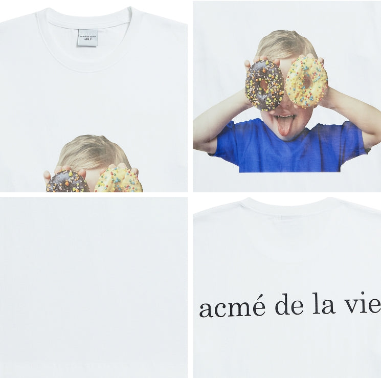 アクメドラビ(acme' de la vie) ADLV BABY FACE SHORT SLEEVE WHITE DONUTS 2