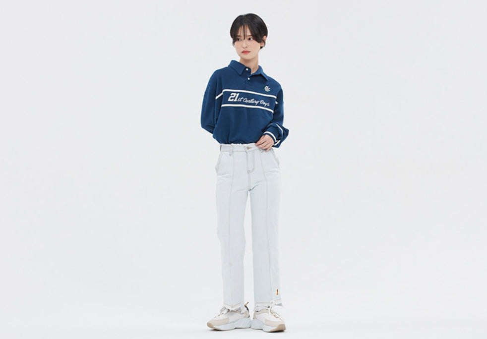 ロマンティッククラウン(ROMANTIC CROWN) 21C BOYS RUGBY SHIRT_BLUE