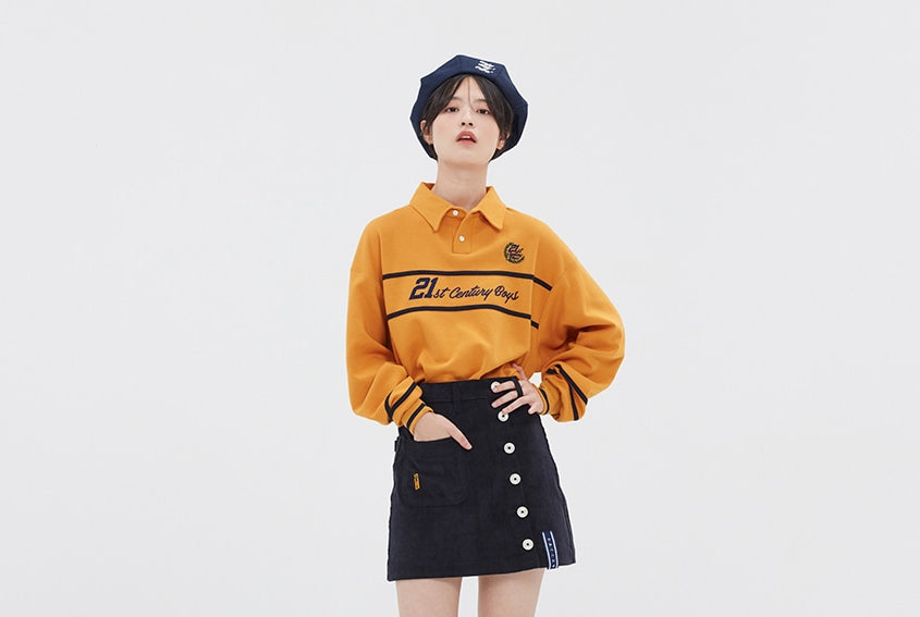 ロマンティッククラウン(ROMANTIC CROWN) 21C BOYS RUGBY SHIRT_YELLOW