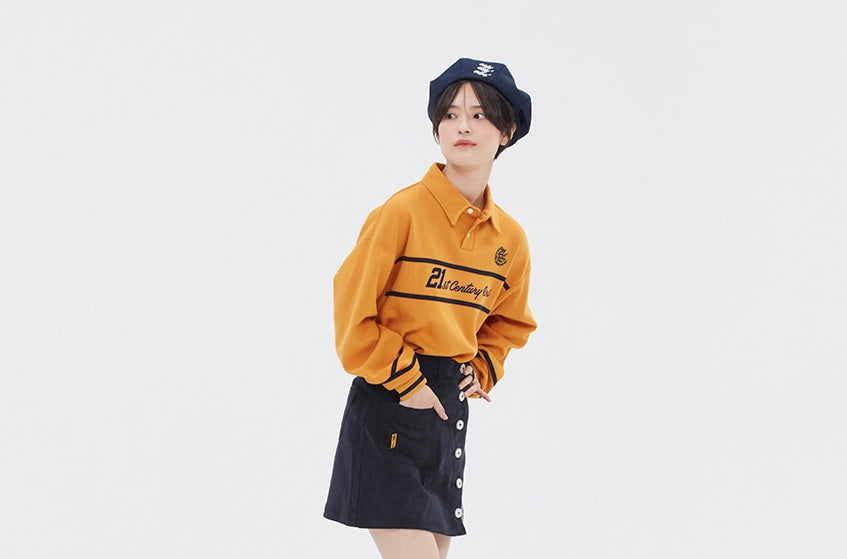 ロマンティッククラウン(ROMANTIC CROWN) 21C BOYS RUGBY SHIRT_YELLOW