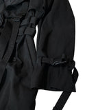 トレンディウビ(Trendywoobi) Black 3rope strap trenchcoat