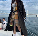 トレンディウビ(Trendywoobi) Black 3rope strap trenchcoat