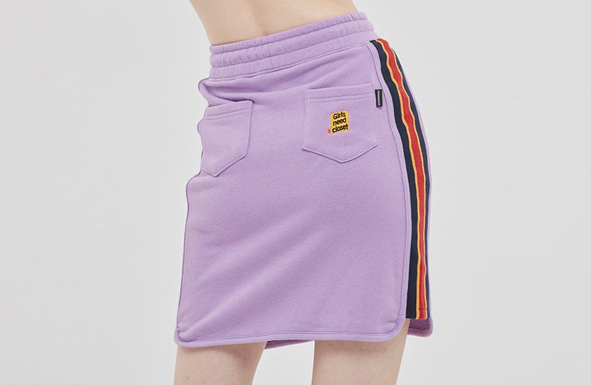ロマンティッククラウン(ROMANTIC CROWN) SIDE LINE SPORTS SKIRT_PURPLE
