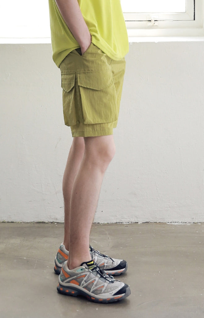 マスノウン(MASSNOUN) SIDE TWO POCKET SHORT PANTS MSNSP004-YL