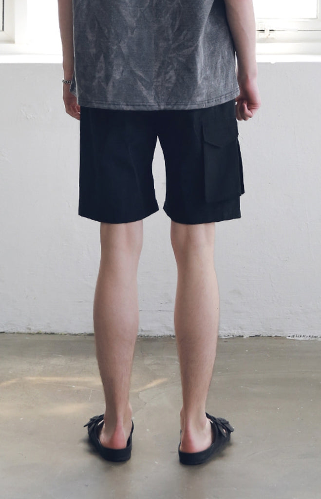 マスノウン(MASSNOUN) SIDE TWO POCKET SHORT PANTS MSNSP004-BK