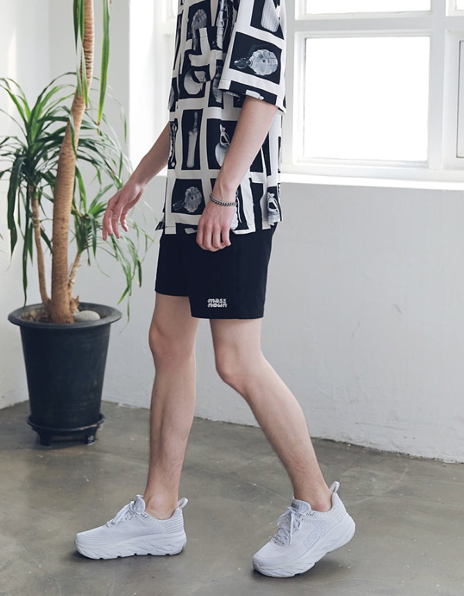 マスノウン(MASSNOUN) SL LOGO BASIC SHORT PANTS MSNSP003-BG