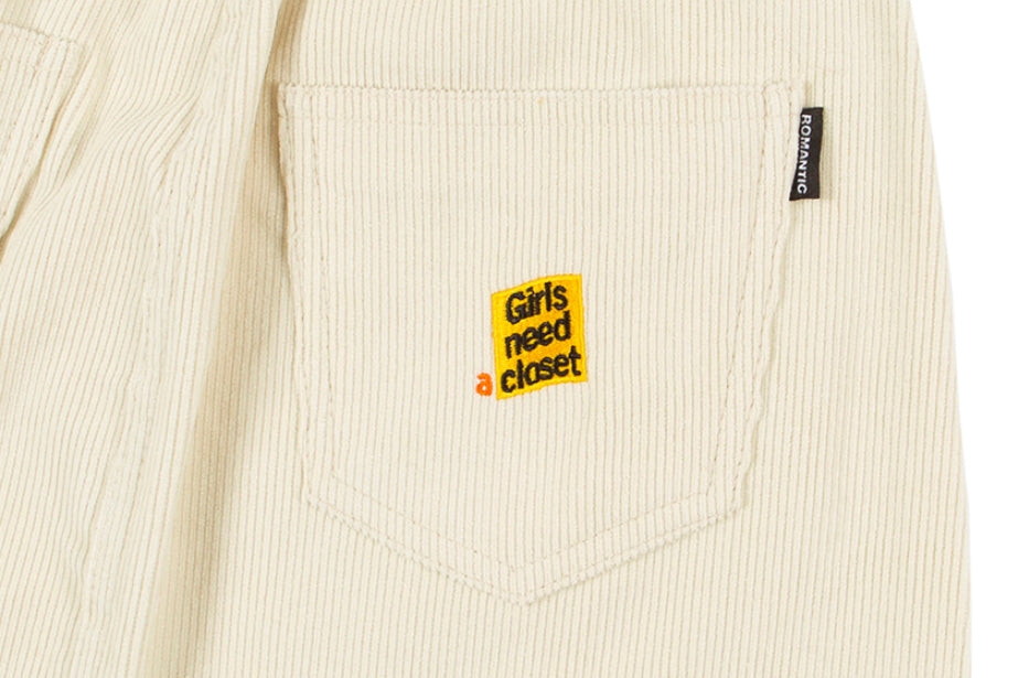 ロマンティッククラウン(ROMANTIC CROWN) CORDUROY POCKET SKIRT_OATMEAL