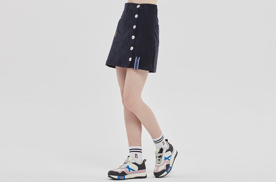ロマンティッククラウン(ROMANTIC CROWN) CORDUROY POCKET SKIRT_NAVY