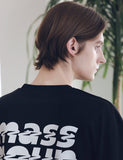 マスノウン(MASSNOUN) SL LOGO ZIGZAG OVERSIZED T-SHIRTS MSNTS004-BK
