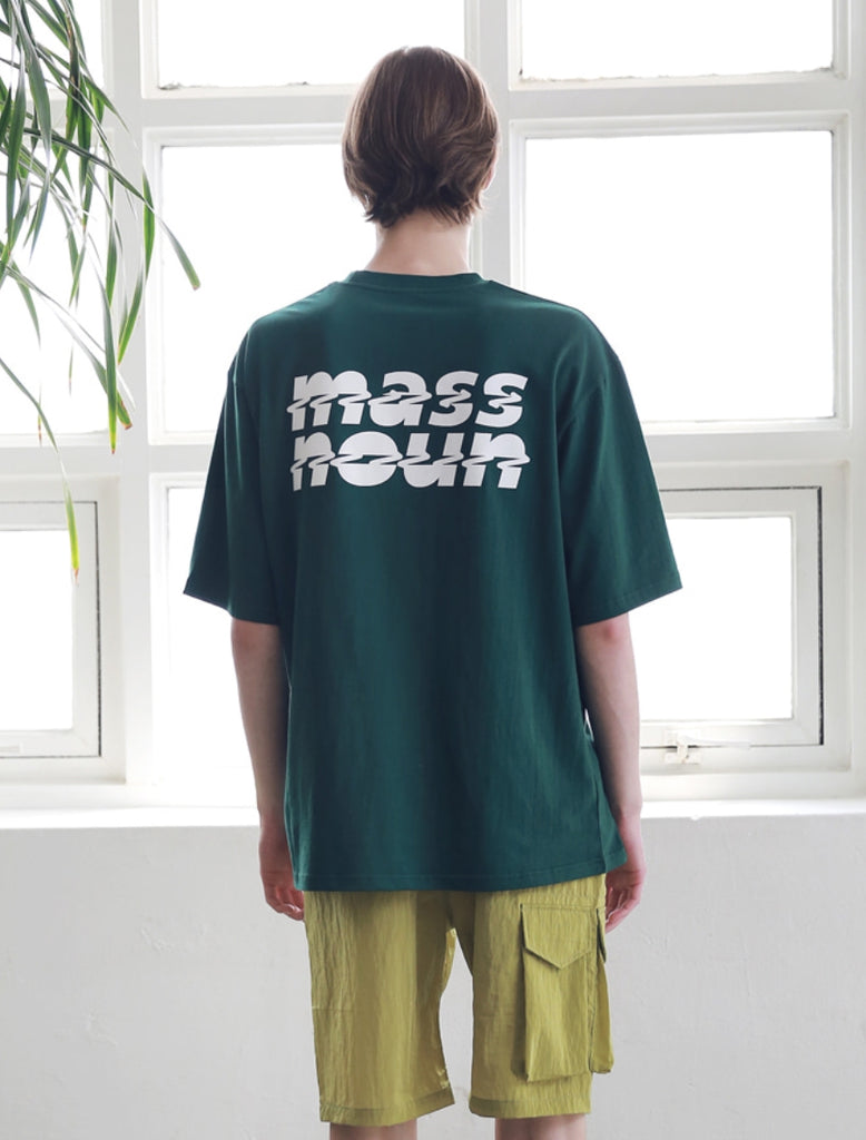 マスノウン(MASSNOUN) SL LOGO ZIGZAG OVERSIZED T-SHIRTS MSNTS004-GN