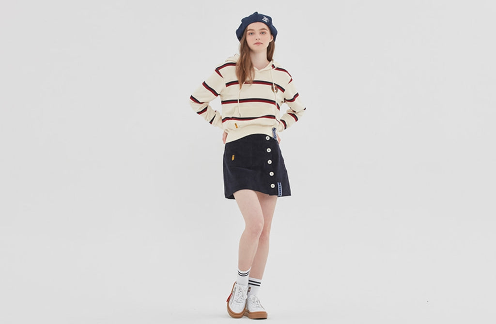 ロマンティッククラウン(ROMANTIC CROWN) GNAC STRIPE HOOD_OATMEAL