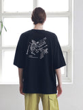 マスノウン(MASSNOUN) MSNU DISASSEMBLE OVERSIZED T-SHIRTS MSNTS005-BK