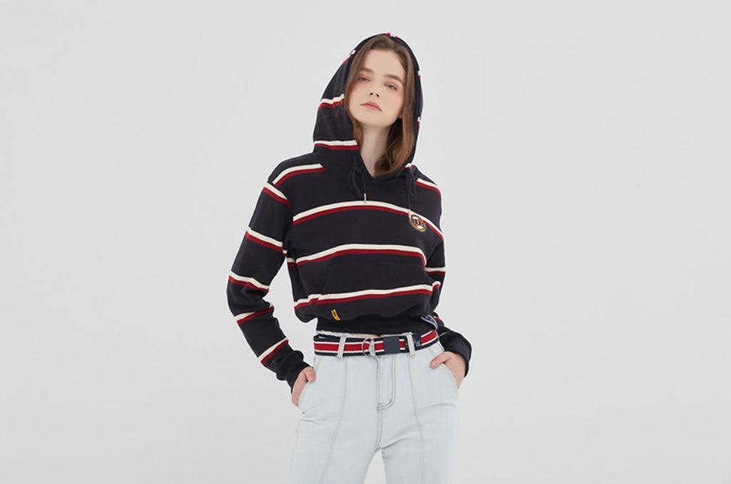 ロマンティッククラウン(ROMANTIC CROWN) GNAC STRIPE HOOD_NAVY