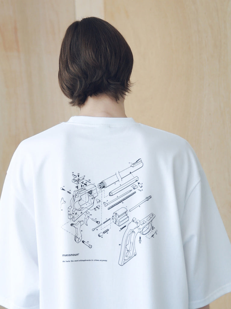 マスノウン(MASSNOUN) MSNU DISASSEMBLE OVERSIZED T-SHIRTS MSNTS005-WT
