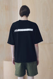 マスノウン(MASSNOUN) SL LOGO SEVERAL LINE OVERSIZED T-SHIRTS MSNTS006-BK