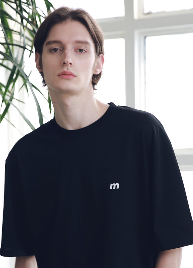 マスノウン(MASSNOUN) SL LOGO SEVERAL LINE OVERSIZED T-SHIRTS MSNTS006-BK
