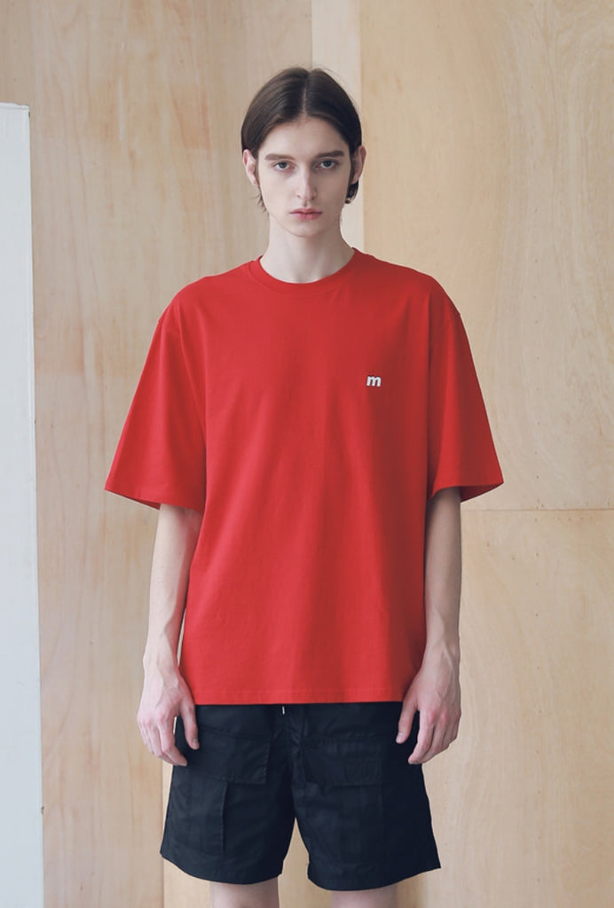 マスノウン(MASSNOUN) SL LOGO SEVERAL LINE OVERSIZED T-SHIRTS MSNTS006-RD