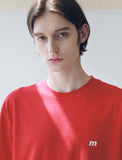 マスノウン(MASSNOUN) SL LOGO SEVERAL LINE OVERSIZED T-SHIRTS MSNTS006-RD