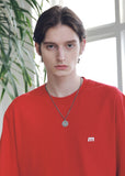 マスノウン(MASSNOUN) SL LOGO SEVERAL LINE OVERSIZED T-SHIRTS MSNTS006-RD