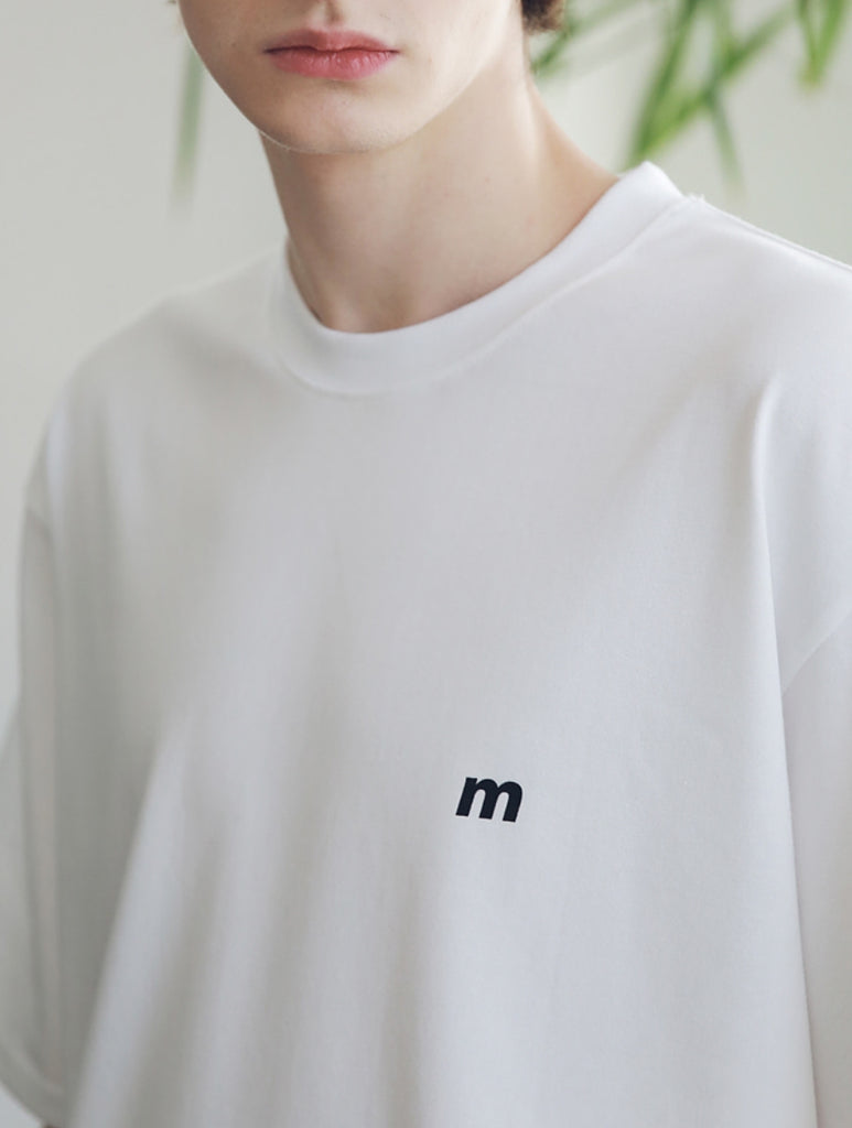 マスノウン(MASSNOUN) SL LOGO SEVERAL LINE OVERSIZED T-SHIRTS MSNTS006-WT
