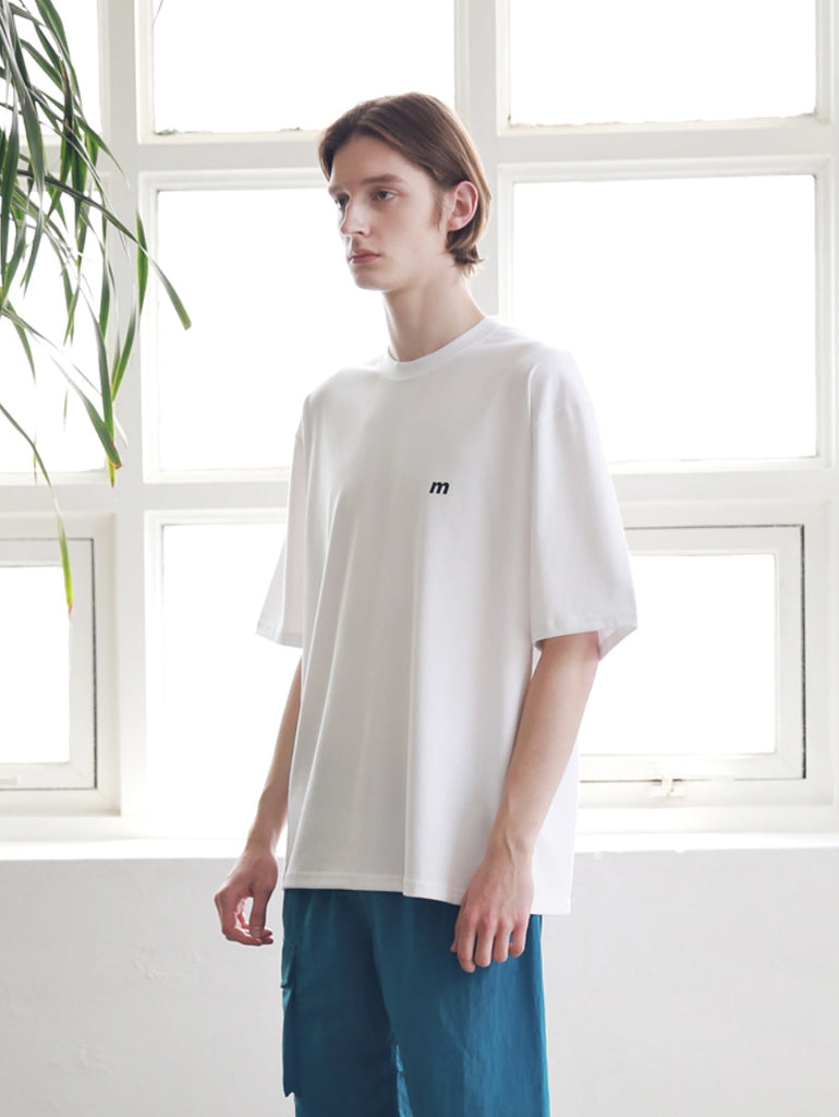 マスノウン(MASSNOUN) SL LOGO SEVERAL LINE OVERSIZED T-SHIRTS MSNTS006-WT
